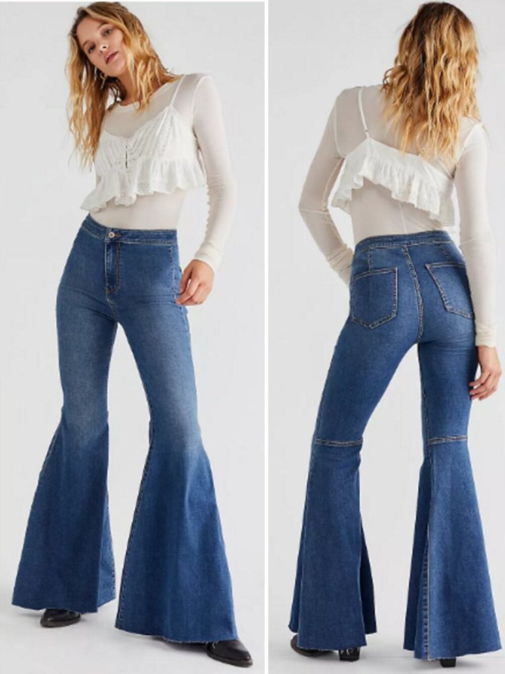Free People We The Free Just Float On Flare Jeans Womens 28R Boho 70s